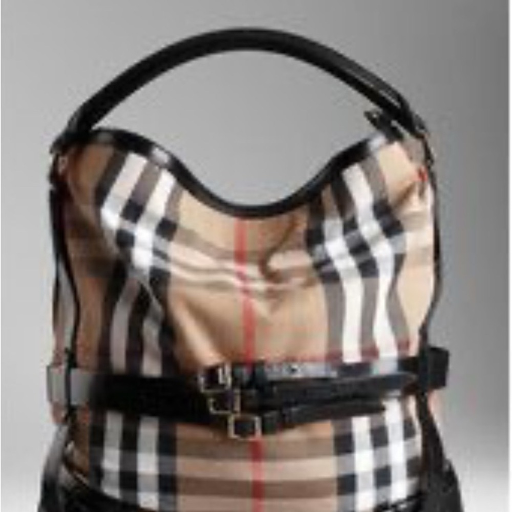 Burberry Tan and Black Checkered Women's Bag